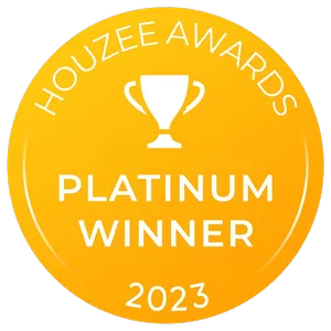 Houzee Awards Platinum Winner 2023 logo.